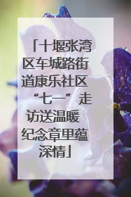 十堰张湾区车城路街道康乐社区“七一”走访送温暖 纪念章里蕴深情