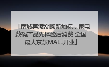 南城再添潮购新地标，家电数码产品先体验后消费 全国最大京东MALL开业