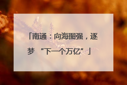南通：向海图强，逐梦 “下一个万亿”