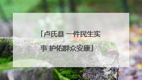 卢氏县 一件民生实事 护佑群众安康