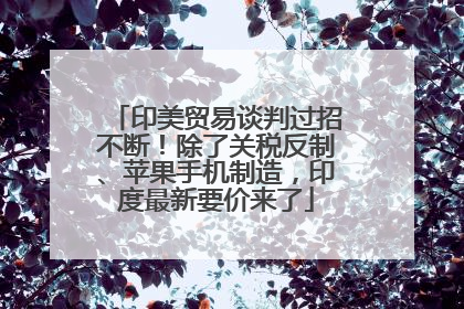 印美贸易谈判过招不断！除了关税反制、苹果手机制造，印度最新要价来了