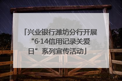 兴业银行潍坊分行开展“6·14信用记录关爱日”系列宣传活动