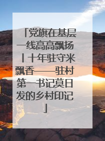 党旗在基层一线高高飘扬丨十年驻守米飘香——驻村第一书记莫日发的乡村印记
