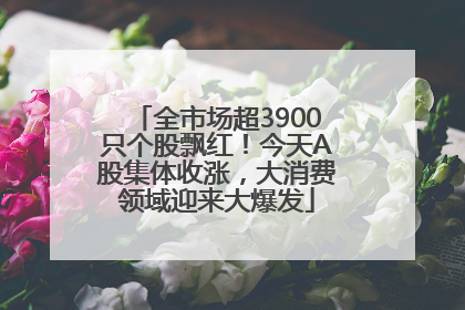 全市场超3900只个股飘红！今天A股集体收涨，大消费领域迎来大爆发