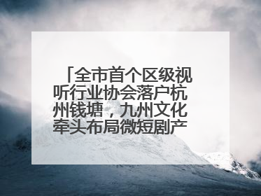 全市首个区级视听行业协会落户杭州钱塘，九州文化牵头布局微短剧产业高地
