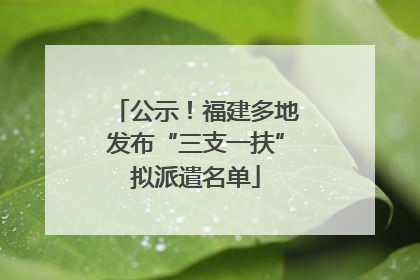 公示！福建多地发布“三支一扶”拟派遣名单