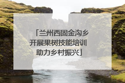兰州西固金沟乡开展果树技能培训 助力乡村振兴