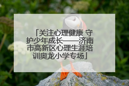 关注心理健康 守护少年成长——济南市高新区心理生涯培训奥龙小学专场