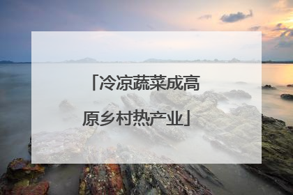 冷凉蔬菜成高原乡村热产业