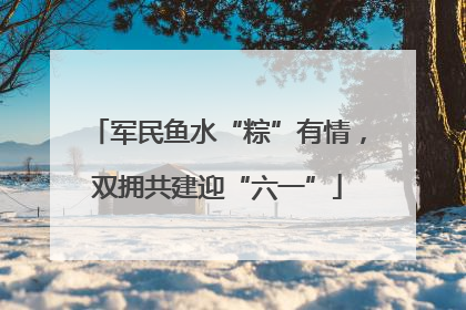 军民鱼水“粽”有情，双拥共建迎“六一”