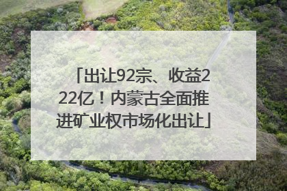 出让92宗、收益222亿！内蒙古全面推进矿业权市场化出让