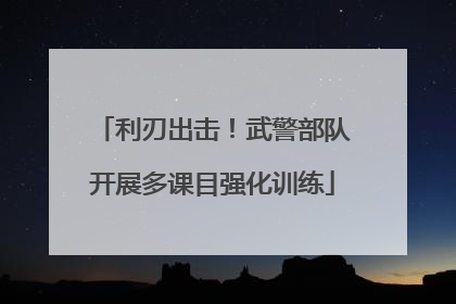利刃出击！武警部队开展多课目强化训练