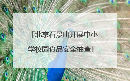 北京石景山开展中小学校园食品安全抽查