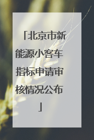 北京市新能源小客车指标申请审核情况公布