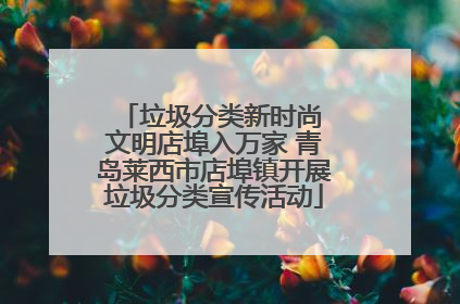 垃圾分类新时尚 文明店埠入万家 青岛莱西市店埠镇开展垃圾分类宣传活动