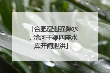 合肥遭遇强降水，滁河干渠四座水库开闸泄洪