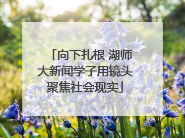 向下扎根 湖师大新闻学子用镜头聚焦社会现实