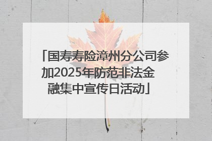 国寿寿险漳州分公司参加2025年防范非法金融集中宣传日活动