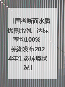 国考断面水质优良比例、达标率均100% 芜湖发布2024年生态环境状况