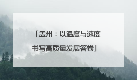 孟州：以温度与速度书写高质量发展答卷