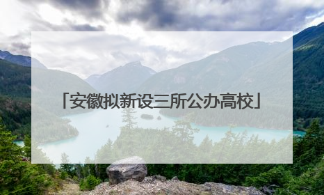 安徽拟新设三所公办高校