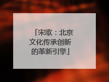 宋歌：北京文化传承创新的革新引擎