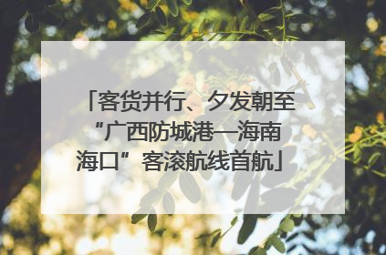 客货并行、夕发朝至 “广西防城港—海南海口”客滚航线首航