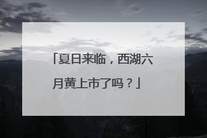 夏日来临，西湖六月黄上市了吗？