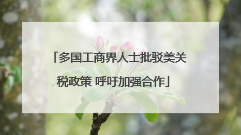 多国工商界人士批驳美关税政策 呼吁加强合作