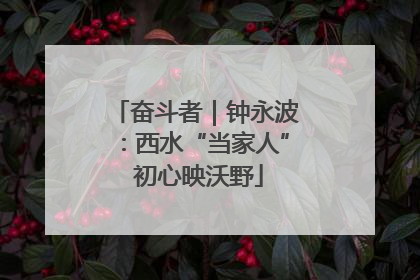 奋斗者｜钟永波：西水“当家人” 初心映沃野