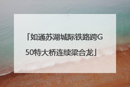 如通苏湖城际铁路跨G50特大桥连续梁合龙
