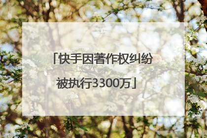 快手因著作权纠纷被执行3300万