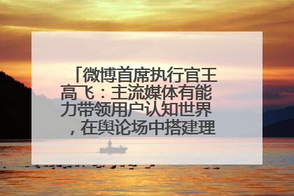 微博首席执行官王高飞：主流媒体有能力带领用户认知世界，在舆论场中搭建理性的讨论空间