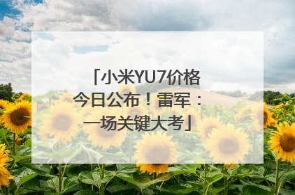 小米YU7价格今日公布！雷军：一场关键大考