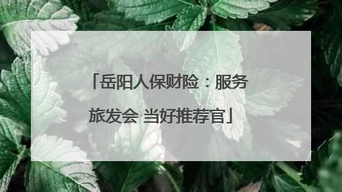 岳阳人保财险：服务旅发会 当好推荐官