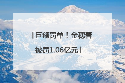 巨额罚单！金穗春被罚1.06亿元