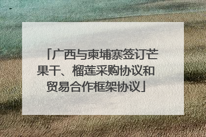 广西与柬埔寨签订芒果干、榴莲采购协议和贸易合作框架协议