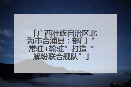 广西壮族自治区北海市合浦县：部门“常驻+轮驻”打造“解纷联合舰队”
