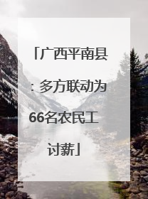 广西平南县：多方联动为66名农民工讨薪