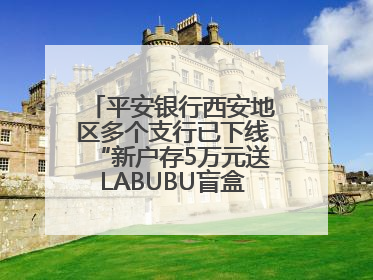 平安银行西安地区多个支行已下线“新户存5万元送LABUBU盲盒”活动