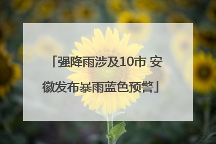 强降雨涉及10市 安徽发布暴雨蓝色预警