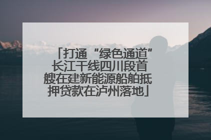 打通“绿色通道” 长江干线四川段首艘在建新能源船舶抵押贷款在泸州落地