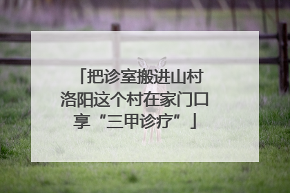 把诊室搬进山村 洛阳这个村在家门口享“三甲诊疗”