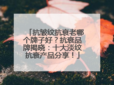 抗皱纹抗衰老哪个牌子好？抗衰品牌揭晓：十大淡纹抗衰产品分享！