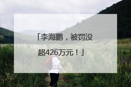 李海鹏，被罚没超426万元！