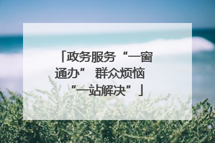 政务服务“一窗通办” 群众烦恼“一站解决”