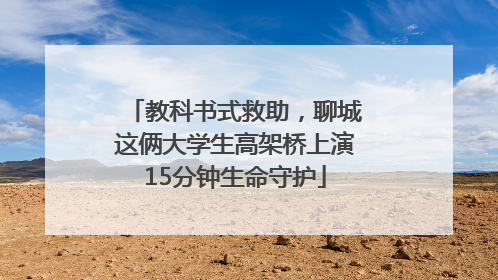 教科书式救助，聊城这俩大学生高架桥上演15分钟生命守护