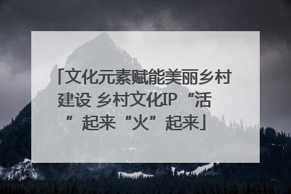 文化元素赋能美丽乡村建设 乡村文化IP“活”起来“火”起来