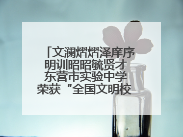 文澜熠熠泽庠序 明训昭昭毓贤才 东营市实验中学荣获“全国文明校园”称号