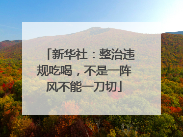 新华社：整治违规吃喝，不是一阵风不能一刀切